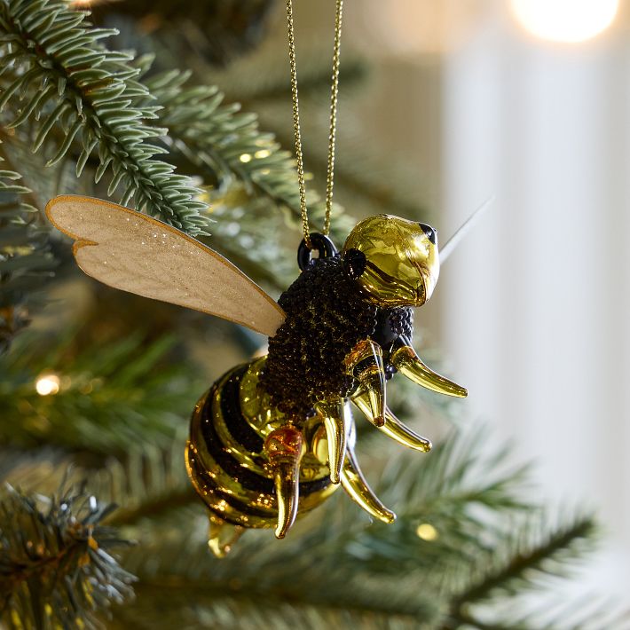 Glass Flying Bee Ornament