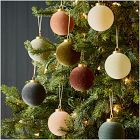 Flocked Ball Ornaments (Set of 9)