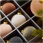 Flocked Ball Ornaments (Set of 9)