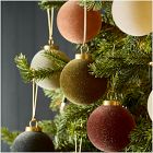 Flocked Ball Ornaments (Set of 9)