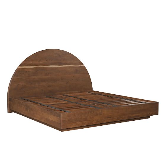 Watson Modern King Bed with Live-Edge Acacia Wood Frame
