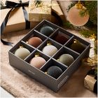 Flocked Ball Boxed Ornaments, Set of 9