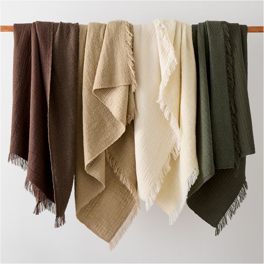 美品argue SQUARE WOOL GAUZE STOLE Pure Wool Gauze Fabric 45