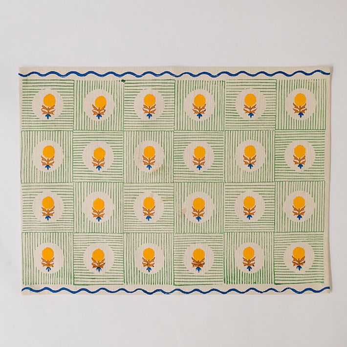 Soil to Studio Namita Block-Printed Cotton Table Placemats (Set of 2)