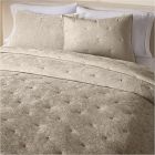 Striated Chenille Tack Stitch Quilt &amp; Shams