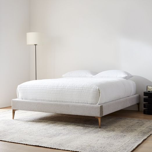 Metal upholstered bed sales