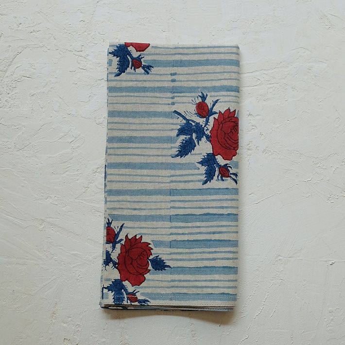 Block-Printed Linen Table Napkins (Set of 4)