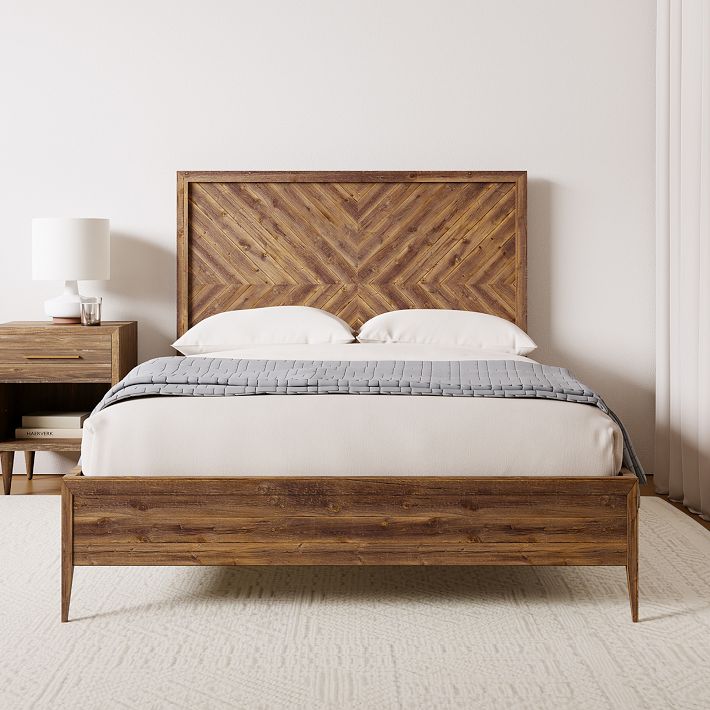 Chevron wood bed discount