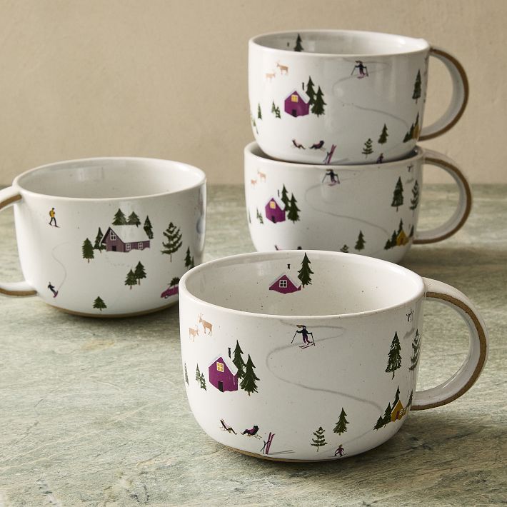 Holiday Skier Stoneware Mug