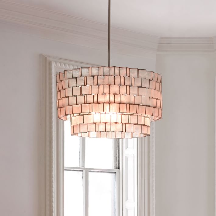 Pasand ラグ Capiz Zigzag Chandelier (24