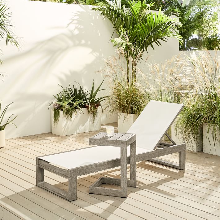 Portside Outdoor Chaise Lounge & Side Table Set