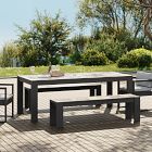 Telluride Aluminum Outdoor Extendable Dining Table (65&quot;&ndash;80&quot;) &amp; Dining Benches Set