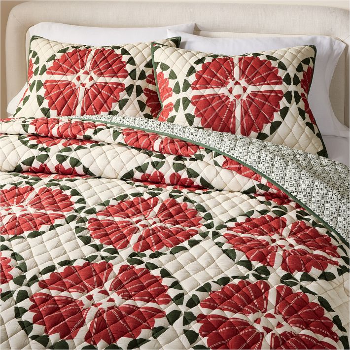 Andrew Ludick Folk Quilt - king quilt with two shams