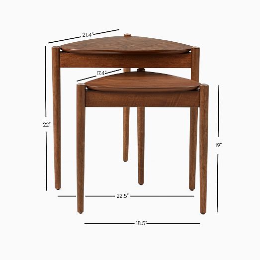 Retro Tripod Nesting Tables - Walnut Finish | West Elm