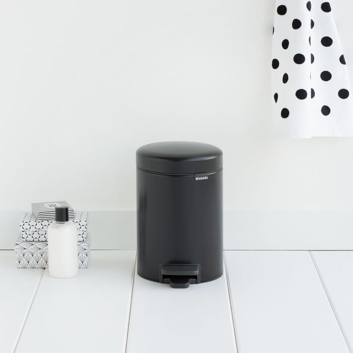 Brabantia New Icon Trash Can 0.8 Gallon (Color: BLACK)