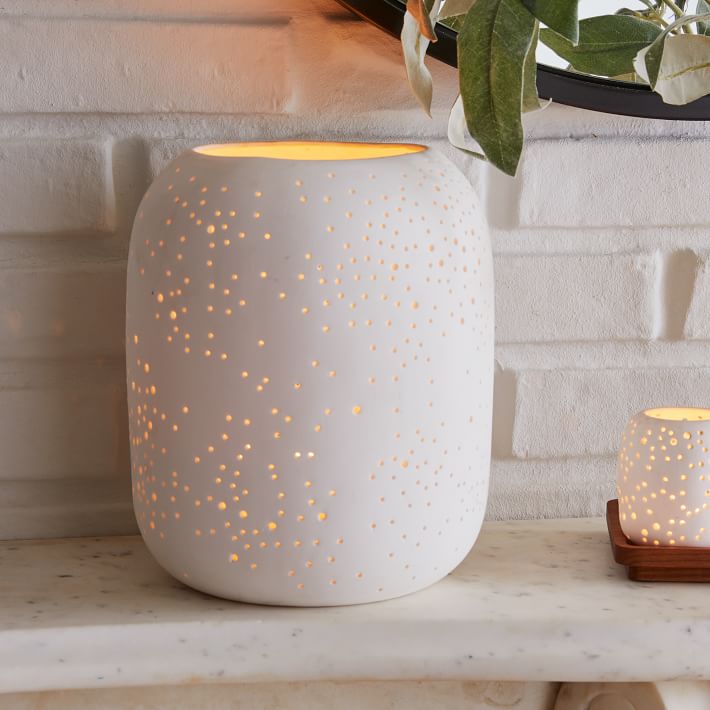 Constellation Pierced Ceramic Candleholders