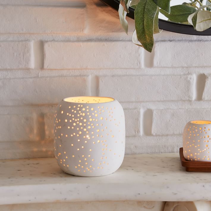 Constellation Pierced Ceramic Candleholders