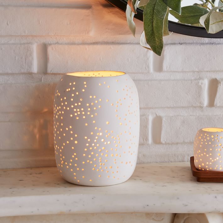Constellation Pierced Ceramic Candleholders
