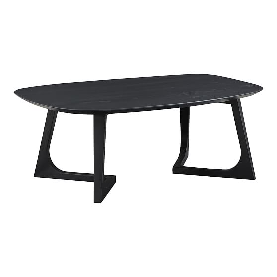 Gaven Oval Black Walnut Mid-Century Modern Coffee Table