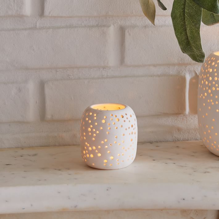 Constellation Pierced Ceramic Candleholders