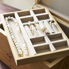 Burled Wood Square Jewellery Box