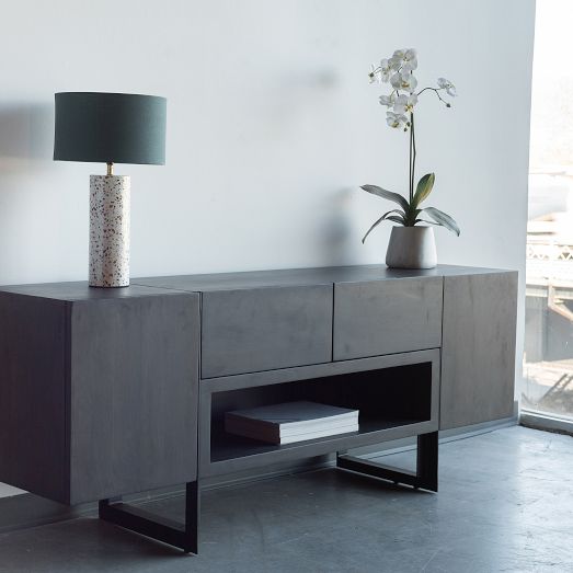 アメリカ　westelmテレビボード Modern Solid Wood & Iron Media Console | West Elm