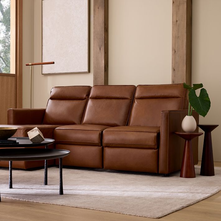 Harris Motion Reclining Leather 3-Piece Chaise Sectional (89&quot;)