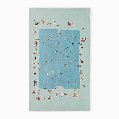 West elm ビーチ イラスト ビーチタオル Bath Sheet Beach Towels | West Elm