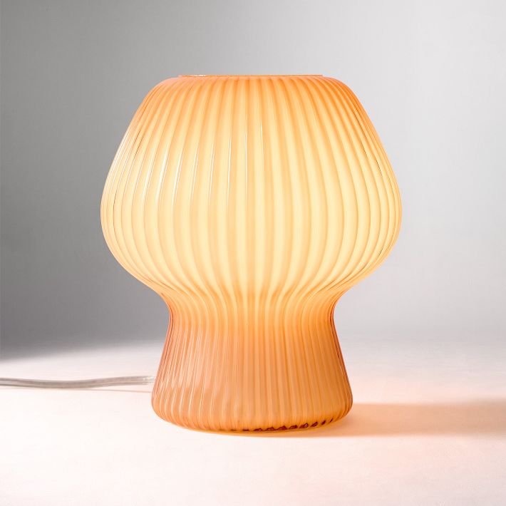 Ribbed Glass Table Lamp | Modern Light Fixtures | West Elm