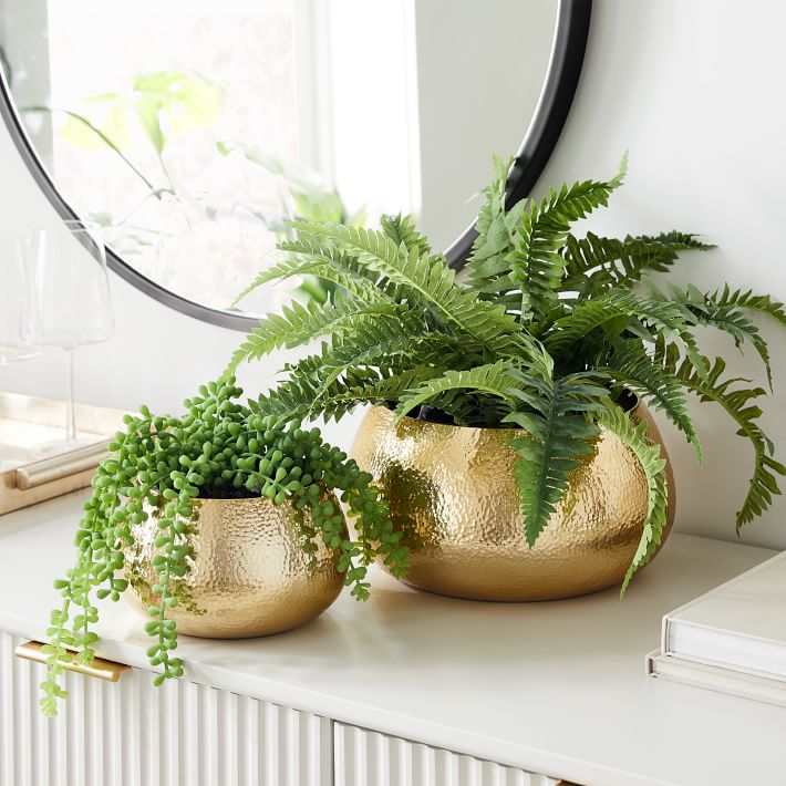 Hammered Metal Planters