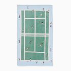 West elm テニス イラスト ビーチタオル Tennis Scene Beach Towel | West Elm
