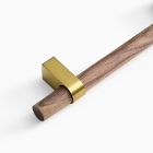 Modernist Wood &amp; Antique Brass Hardware