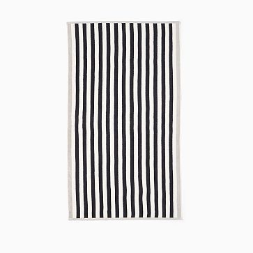 Biarritz Striped Beach Towel, 40&quot; x70&quot;, Black