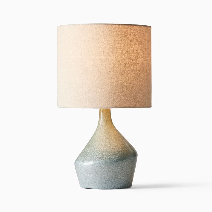 Asymmetry Ceramic Table Lamp (17") Set of 2 Reactive Sage