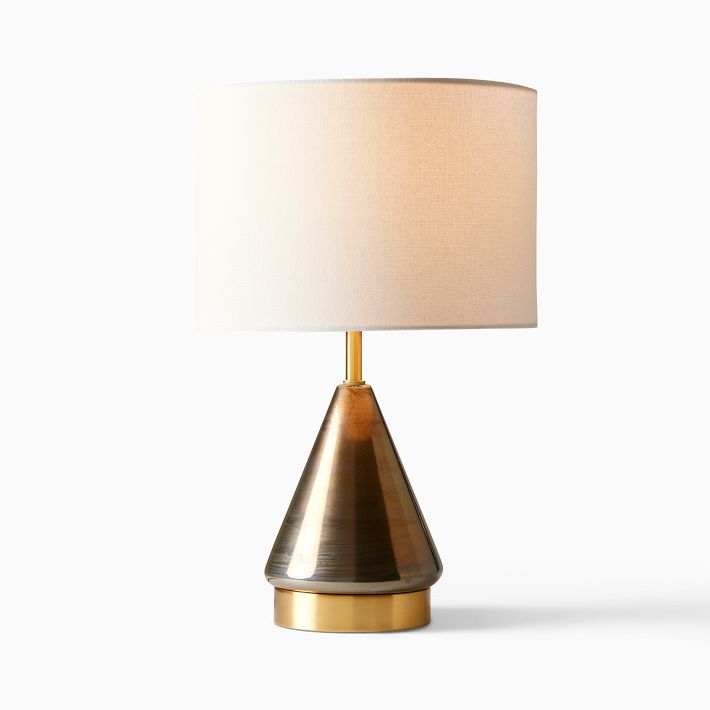 Metalized Glass USB Table Lamp (20")