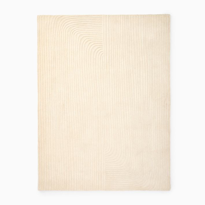 Flowing Lines Carved Wool Rug