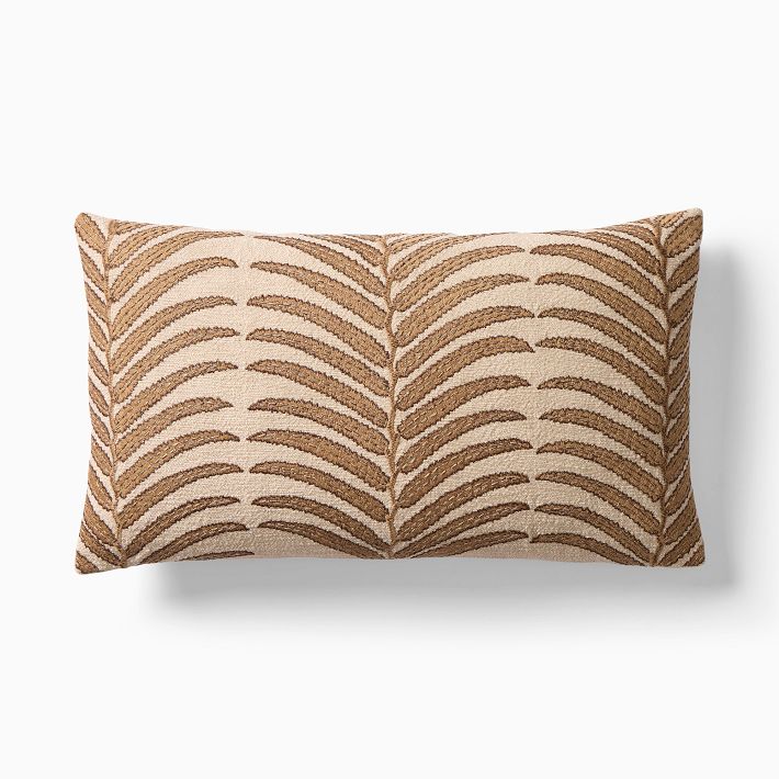 Woven Palm Pillow Cover and Feather Down Insert