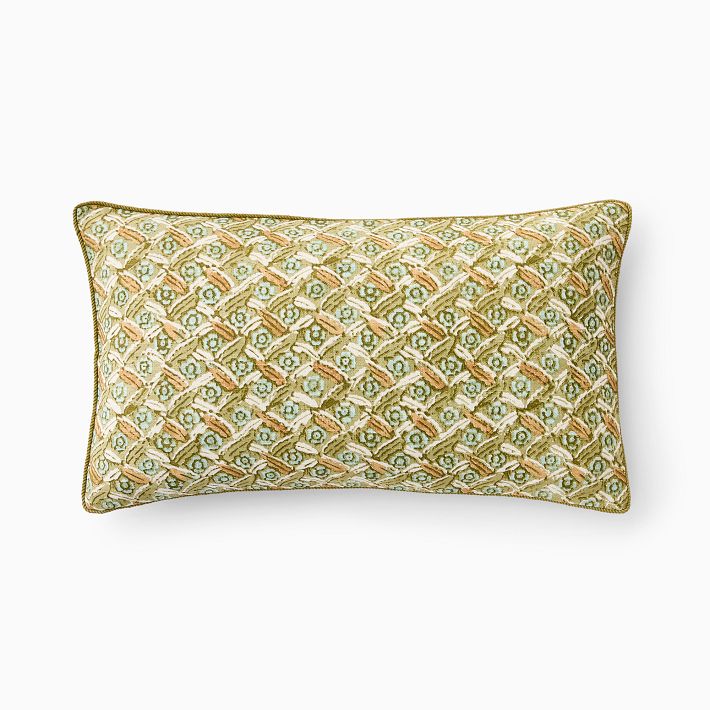 Pierce & Ward Floral Lattice Lumbar Pillow Cover