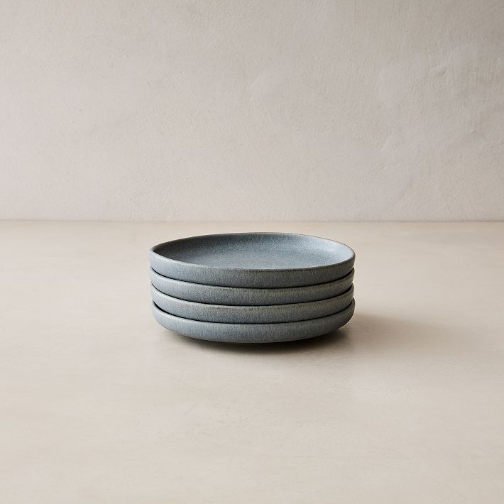 Kanto Stoneware Appetizer Plate Set - Arctic Blue