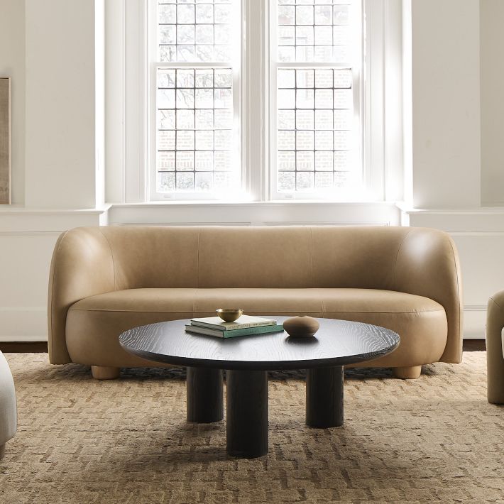 Laurent Leather Sofa (76"–96")