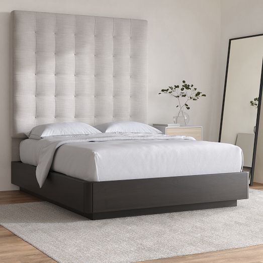 Diamond Tufted Wall Mounted Headboard - Leather | West Elm