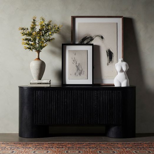 Modern Solid Wood & Iron Media Console | West Elm