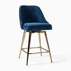 Mid-Century Swivel Counter Stool - Metal Legs