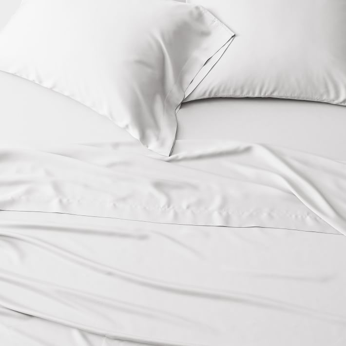 Silky Sheet Set & Pillowcases | West Elm | White | Full