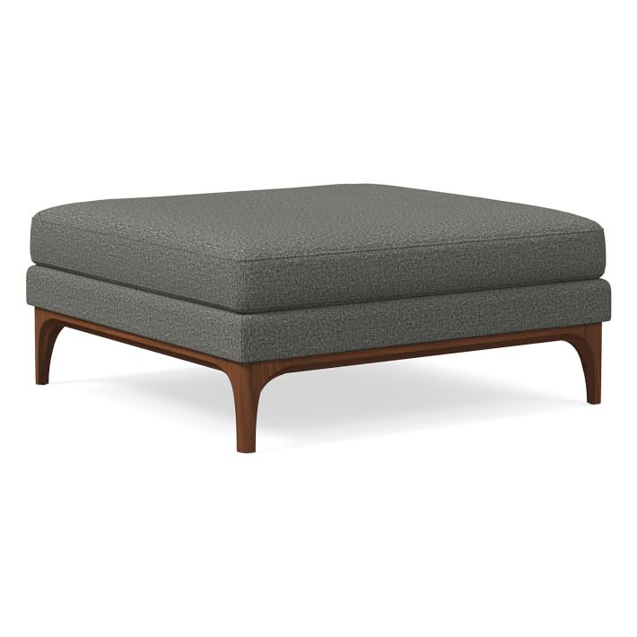 Open Box: Parker Ottoman, Poly, Twill, Slate, Cool Walnut
