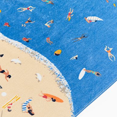 West elm サーフ イラスト ビーチタオル Bath Sheet Beach Towels | West Elm