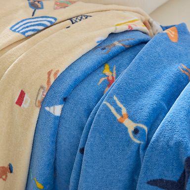 West elm サーフ イラスト ビーチタオル Bath Sheet Beach Towels | West Elm