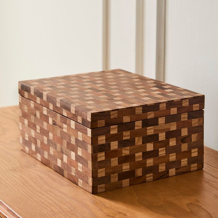 Pierce & Ward Marquetry Wood Decorative Box