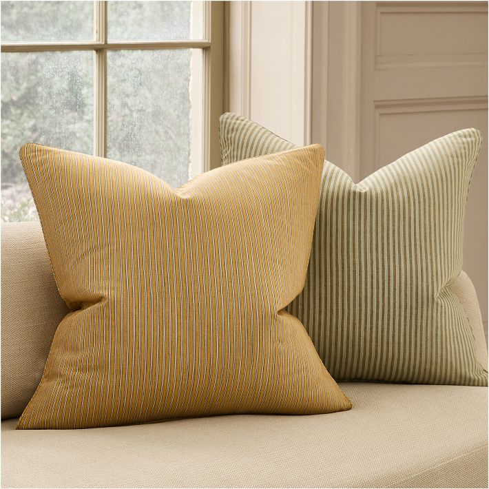 Pierce & Ward Mini Stripe Pillow Cover - Honey Mustard