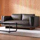 Anton Leather Sofa - Wood Legs (76&quot;&ndash;96&quot;)